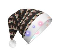 Niagara Falls Print Led Glowing Xmas Cap Christmas Hat Headwear | Holiday Photo Accessory Fun Novelty Xmas Santa Hat Gift For Men Women