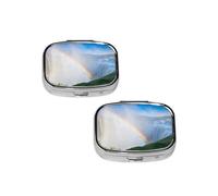 Niagara Falls Print pilldispenser 2 Compartment Medicine Case, Portable pilldispenser for Pocket Or Purse Pillbox