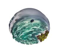 Niagara Falls Print Shower Cap - Double Layer Breathable, Adjustable Elastic Strap, Durable Hotel Travel Essentials