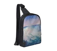 Niagara Falls Printed Chest Bag Sling Bag for Men Women, Waterproof Crossbody Backpack Men Bag for Runner Workout Hiking Cycling Travel