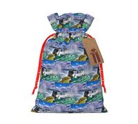 Niagara Falls Printing 1 Pc Christmas Bag With Drawstring For All Adults To Give Presents Halloween