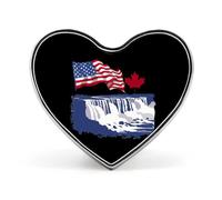 Niagara Falls Scene America Canada Flags Funny Lapel Pins Heart Button Brooch Badge Pin Hat Clothes Bag Jewelry for Men Women