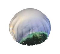 Niagara Falls Shower Cap With Elasticated, Waterproof Shower Cap Double-Layered Reusable, Ear Muffs For Men, Women Women.