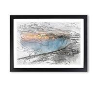 Niagara Falls Sunrise in Canada in Abstract Framed Print | A2 Black Framed Wall Art | Ready to Hang | Abstract Landscape Picture | Living Room Bedroom Lounge Office