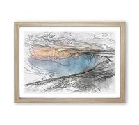 Niagara Falls Sunrise in Canada in Abstract Framed Print | A2 Oak Framed Wall Art | Ready to Hang | Abstract Landscape Picture | Living Room Bedroom Lounge Office