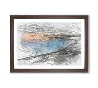 Niagara Falls Sunrise in Canada in Abstract Framed Print | A2 Walnut Framed Wall Art | Ready to Hang | Abstract Landscape Picture | Living Room Bedroom Lounge Office