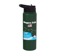 Niagara Falls Trip Souvenir Iconic Waterfalls Lover US Flag Stainless Steel Insulated Water Bottle