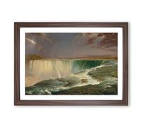 Niagara Falls Vol.1 by Frederic Edwin Church Framed Print | A2 Walnut Framed Wall Art | Ready to Hang | Modern Religious Picture | Living Room Bedroom Lounge Office
