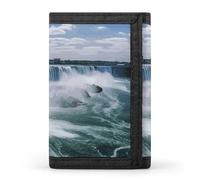 Niagara Falls Wallet for Women Men Trifold Wallets with Keychain Holder Zipper Coin Purse RFID Credit Card Holder Cute Cash Purse