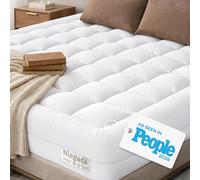 Niagara Sleep Solution Cloud-Like King Mattress Topper - 100% Cotton Top Mattress Pad for Back Pain Relief - Breathable & Naturally Cooling for Hot Sleepers, White