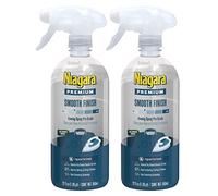 NIAGARA Spray Starch (22 Oz, 2 Pack) Trigger Pump Liquid Starch for Ironing, Non-Aerosol Spray on Starch, Reduces Ironing Time, No Flaking, Sticking or Clogging, Biodegradable Ingredients, Recyclable