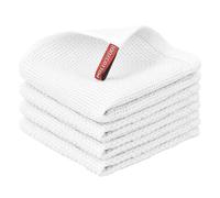 Nialnant 100% Cotton Dish Cloths for Washing Dishes, 4 Pack Waffle Weave Dish Towels,Super Soft Absorbent Cleaning Rags-White,12x12 Inch