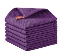 Nialnant 6 Pack Kitchen Dish Cloths,100% Cotton Dish Rags for Washing Dishes,Super Soft Absorbent Cleaning Rags-Purple,12x12 Inch
