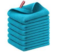 Nialnant 6 Pack Kitchen Towels Large 100% Cotton Hand Towels Absorbent Dish Towels for Drying Dishes-Blue