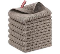 Nialnant 6 Pack KitchenTowels,Super Absorben & Soft Dish Towels for Drying Dishes,Kitchen Gadgets,Cleaning Rags,Hand Towels-13 x 28 Inch,Brown