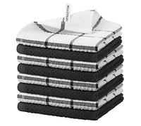 Nialnant Cotton Terry Dish Cloths,Super Soft Dish Towels for Kitchen,Absorbent Dish Rags for Cleaning,12x12 Inches,Black