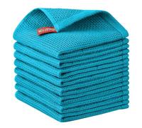 Nialnant Kitchen Towels and Dishcloths Sets of 8,Housewarming Gifts for New House,Reusable Cleaning Cloths-12x12 Inch,Blue