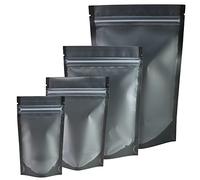 NIAN 100pcs Matte Black Clear Front Zip Lock Stand Up Pouches Coffee Bean packaging Kitchen Storage Bag food pouch