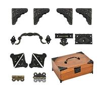 NIANNIAN Antique Vintage Bronze Tone Jewelry Box Hardware Kit - 2 Sets, 24 Pcs