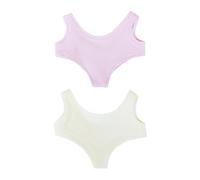 niannyyhouse 10cm 15cm-17cm 20cm Plush Doll Clothes Solid Color Swimsuit Dolls Dressup (Pink+Beige, 15cm-17cm)