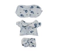 niannyyhouse 10cm 15cm 20cm 40cm Doll Clothes Whale Eye Mask Coat Pants Pajama Set Soft Stuffed Plush Toy Accessories (15cm)