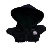 niannyyhouse 10cm~15cm 20cm Plush Doll Clothes Hoodie Cardigan Jacket Soft Stuffed Plush Toy Dress Up (Black 10cm~15cm)