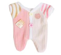 niannyyhouse 10cm~15cm 20cm Plush Doll Clothes Onesie Colorblocking Crawling Suit Doll Dress Up (Pink 20cm)