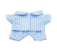 niannyyhouse 10cm 15cm 20cm Plush Doll Clothes Shirt Pants Multi-color Plaid Pajama Set Doll Dressup (Blue, 20cm)