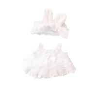 niannyyhouse 10cm-15cm 20cm Plush Doll Clothes White Headdress Suspender Dress Wedding Dress Doll Dress Up (20cm)