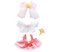 niannyyhouse 10cm-15cm Plush Doll Clothes Headdress White Shirt Suspender Skirt Accessories Doll Dressup