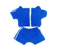 niannyyhouse 10cm 15cm Plush Doll Clothes Solid Color Coat Pants Sportswear Outfit Dolls Accessories Dress Up (Blue-15cm)