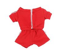 niannyyhouse 10cm 15cm Plush Doll Clothes Solid Color Coat Pants Sportswear Outfit Dolls Accessories Dress Up (Red-15cm)