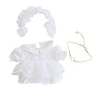 niannyyhouse 10cm-15cm Plush Doll Clothes White Headdress Dress Accessories Compatible with 17cm Labubu Doll