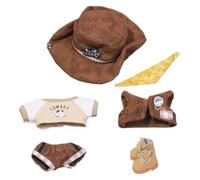 niannyyhouse 10cm 20cm Plush Doll Clothes Hat T-shirt Pants Scarf Vest Shoes Denim Outfit Doll Dressup (10cm)