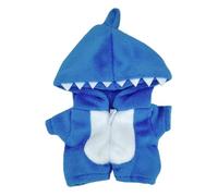 niannyyhouse 10cm Plush Doll Clothes Dinosaur Shark Onesies Loose Bodysuit Soft Stuffed Plush Toy Dress Up Accessories (Blue)