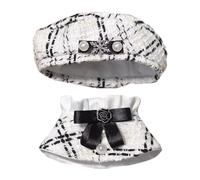 niannyyhouse 10cm Plush Doll Clothes Hat Poncho Shawl Sets Dolls Dressup (White)
