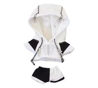 niannyyhouse 10cm Plush Doll Clothes Hoodie Color Blocked Pants Black and White Outfit Doll Accessories (White)