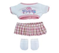 niannyyhouse 15cm 20cm Plush Doll Clothes T-shirt Skirt Socks 6in 8in Stuffed Plush Toy Dress Up (Pink-15cm)