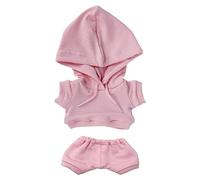 niannyyhouse 15cm Plush Doll Clothes Elastic Solid Sportswear Suits Hoodie Pants Soft Stuffed Plush Toy Dress Up Accessories (pink, 15cm)