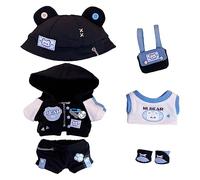 niannyyhouse 15cm Plush Doll Clothes Parkour Bear Set Loose Hat Coat Pants Backpack Vest Shoes Soft Stuffed Plush Toy Dress Up Accessories (15cm)