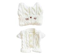niannyyhouse 20cm Plush Doll Clothes Cat Hat Woolen Thread Onesies 8in Doll Accessories (B)