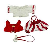 niannyyhouse 20cm Plush Doll Clothes Coat Vest Overalls Backpack Hanfu Ancient Style Suit 8in Doll Dressup (Red)