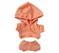 niannyyhouse 20cm Plush Doll Clothes Elastic Solid Sportswear Suits Hoodie Pants Soft Stuffed Plush Toy Dress Up Accessories (orange, 20cm)