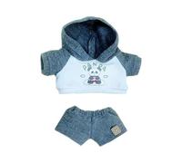 niannyyhouse 20cm Plush Doll Clothes Fox Panda Puppy Hoodie Pants 8in Doll Accessories (grey)