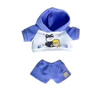 niannyyhouse 20cm Plush Doll Clothes Fox Panda Puppy Hoodie Pants 8in Doll Accessories (purple)