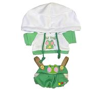 niannyyhouse 20cm Plush Doll Clothes Frog Puppy Lamb Penguin Hoodie Strap Pants 8in Soft Stuffed Plush Toy Dress up (a-1)