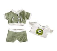 niannyyhouse 20cm Plush Doll Clothes Green Monster Suit Coat T-Shirt Pants 8in Doll Dress up (Green, 20CM)