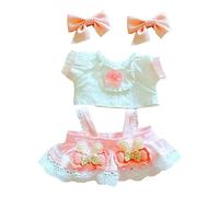 niannyyhouse 20cm Plush Doll Clothes Pink Headwear Shirt Skirt 8in Soft Stuffed Plush Toy Dress Up