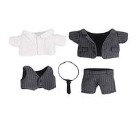 niannyyhouse 20cm Plush Doll Clothes Striped Suit Coat Shirt Vest Tie Pants Doll Dress up (20cm)