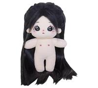 niannyyhouse 20cm Plush Doll Long Hair Girl Humanoid Stuffed Body no Attribute 8" Normal Body Wearable Clothing Dress Up Gifts (a-42-with Skeleton)